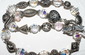 Chunky Bali & Thai Silver beaded necklace with vintage Swarovski Crystals 
