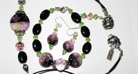 Victorian Dreams~ Lampwork Beaded Set with Crystals and Silver 