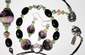 Victorian Dreams~ Lampwork Beaded Set with Crystals and Silver