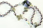 Iolite & Violets Lampwork Beaded Necklace, Bracelet, and Earring Set