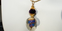 The Edge of Forever: Lampwork beaded Necklace Swirls of Purple and Blue with Gold Filled Wire