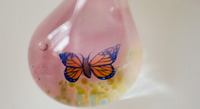 Butterfly Lampwork Bead Pendant, Necklace and Earring Set ~Pink Pearl and Czech Bead