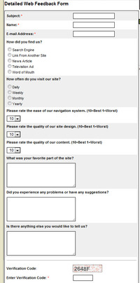Use MyContactForm.com to create detailed forms