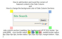 CSS - Side Column Formatting - Adding background, Borders and Rounded Corners CSS - Side Column Formatting - Adding background, Borders and Rounded Corners