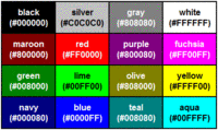 CSS - HEX Color Table Chart CSS - HEX Color Table Chart