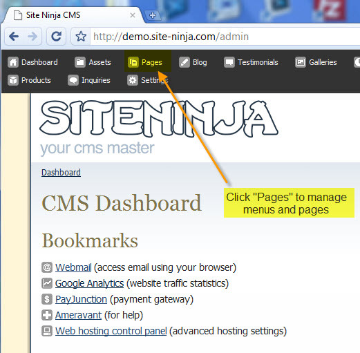 Manage Menus