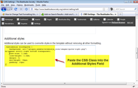From your SiteNinja Admin/Settings/Advanced screen, add CSS Text