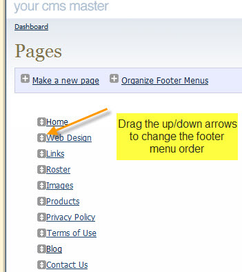 Footer Menu Management