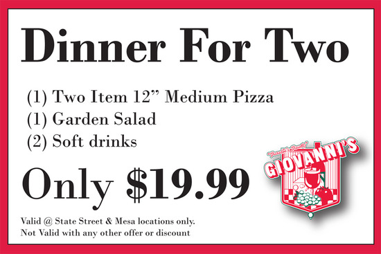 Coupon - Giovanni's Pizza, State Street, Santa Barbara
