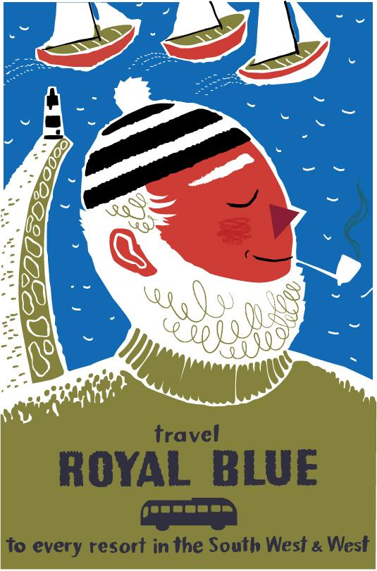 Travel Royal blue fisherman poster - image 2 - student project