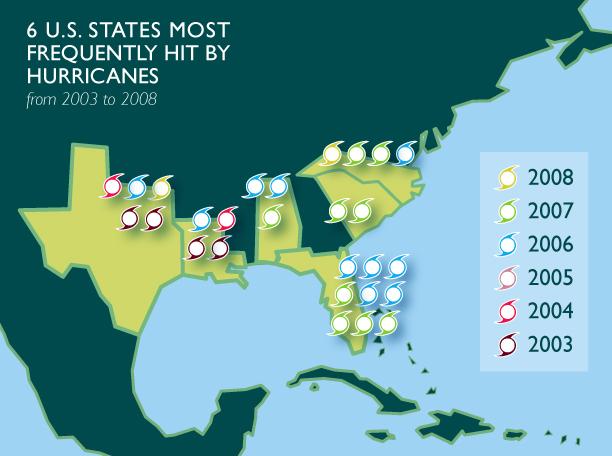 States most frequently hit by hurricanes - image 3 - student project