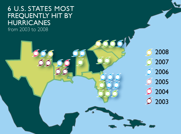 States most frequently hit by hurricanes - image 2 - student project