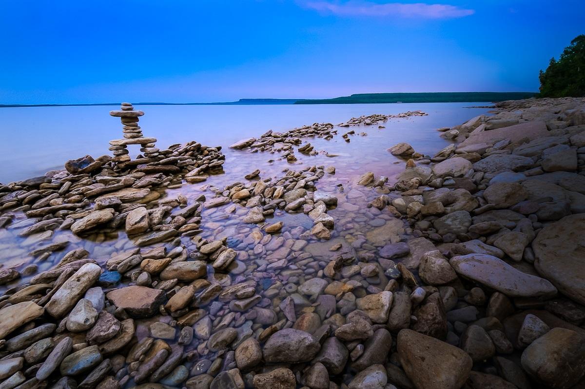 Rocky Beach and Inukshuk at Dusk - image 1 - student project