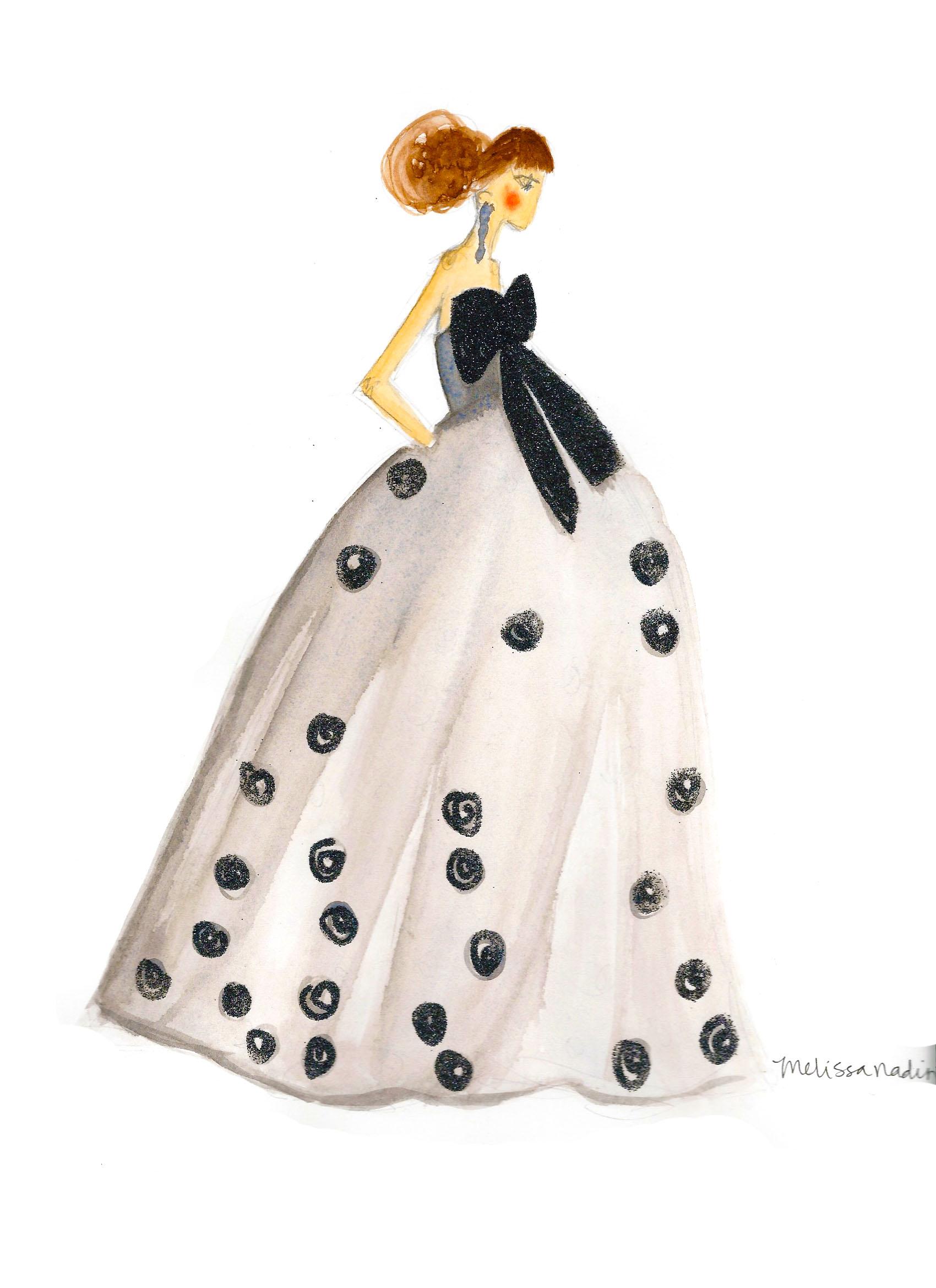 FINAL embellishment/watercolor Melissa Nadine fashion illustration - image 1 - student project