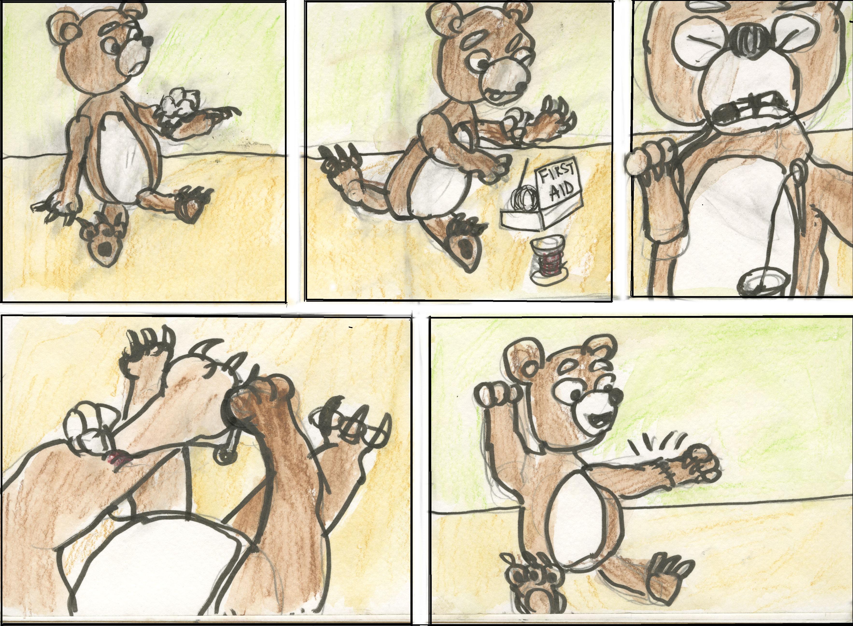 Connor and Niamh and Storyboard Sequence (Teddy Bear War) - image 1 - student project