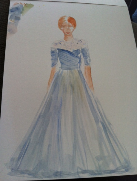 Watercolor Drawing - Night on the Town in a Gown - image 1 - student project