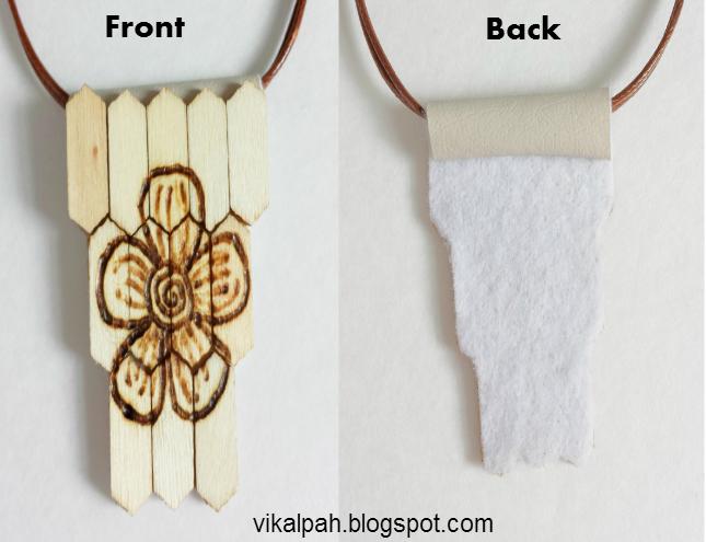 Necklace using Wood burning technique - image 2 - student project