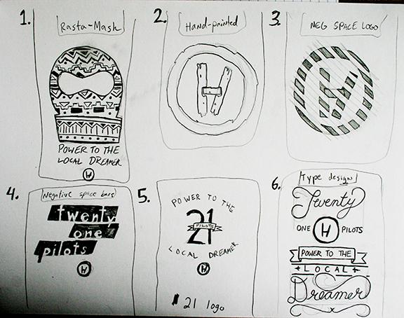 Twenty One Pilots beginning sketches and designs - image 1 - student project
