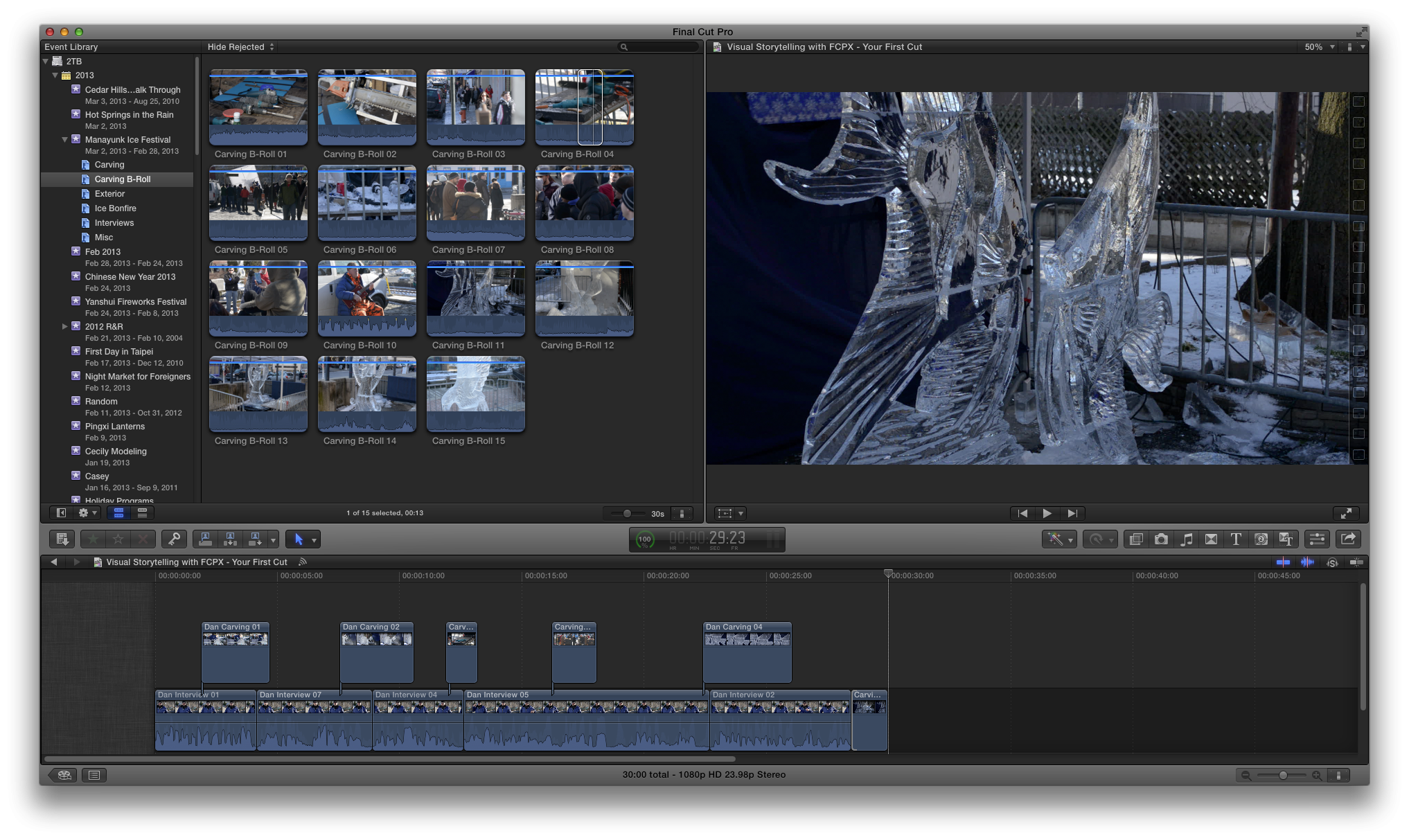 Visual Storytelling with FCPX Your First Cut Skillshare Student Project