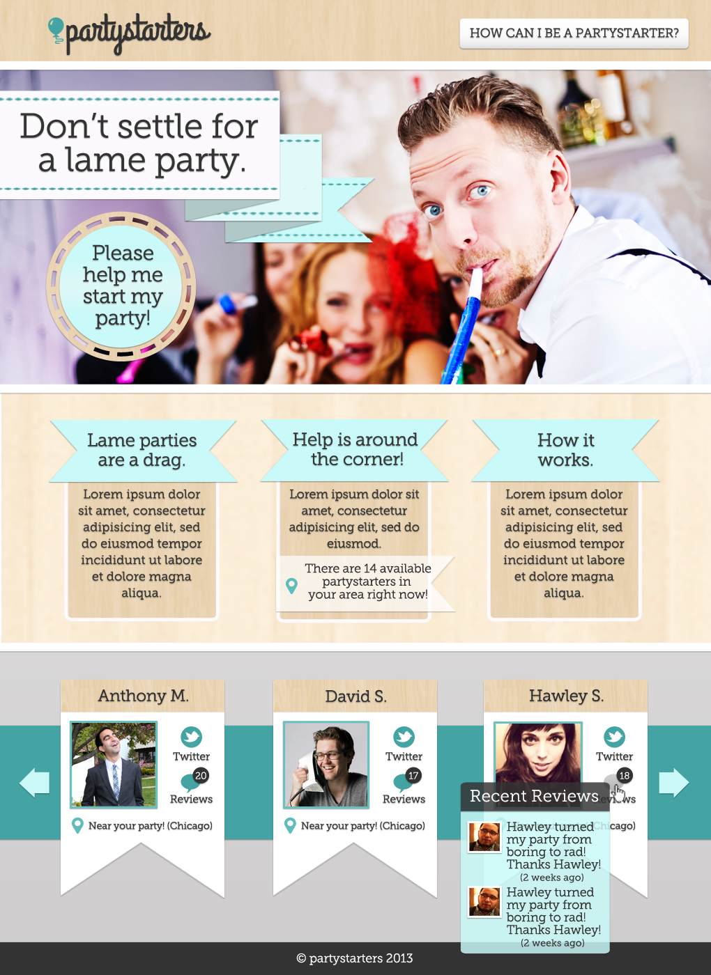 Partystarters website (Update!) - image 2 - student project