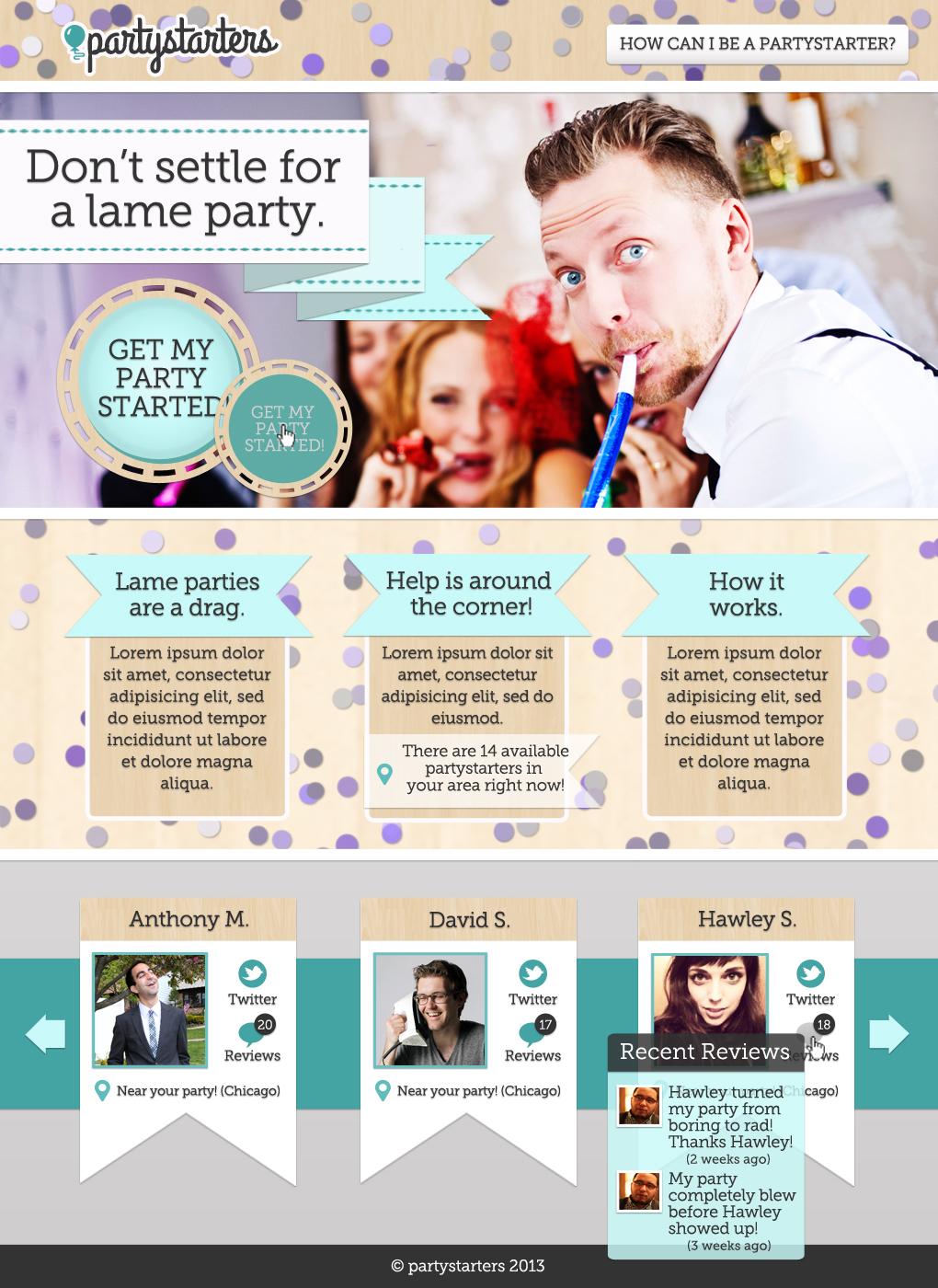 Partystarters website (Update!) - image 1 - student project