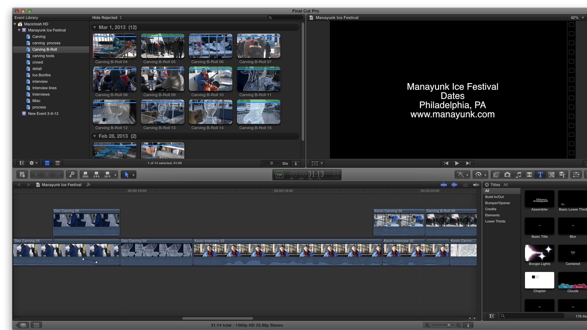Second cut of Manayunk Ice Festival cut - MILESTONE - image 1 - student project