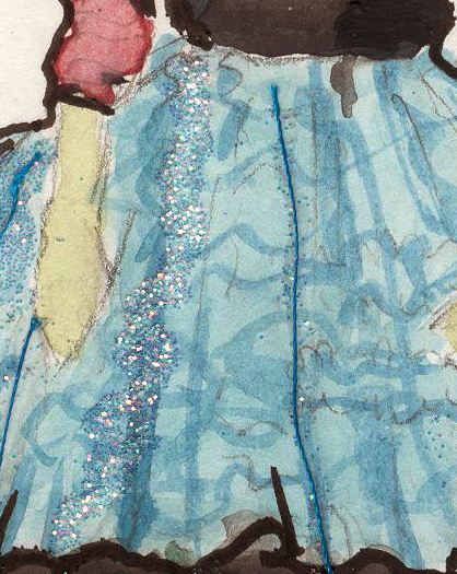 Updated Watercolor/ glitter/ thread and rhinestone...Sketch moss love turtle heroine - image 1 - student project