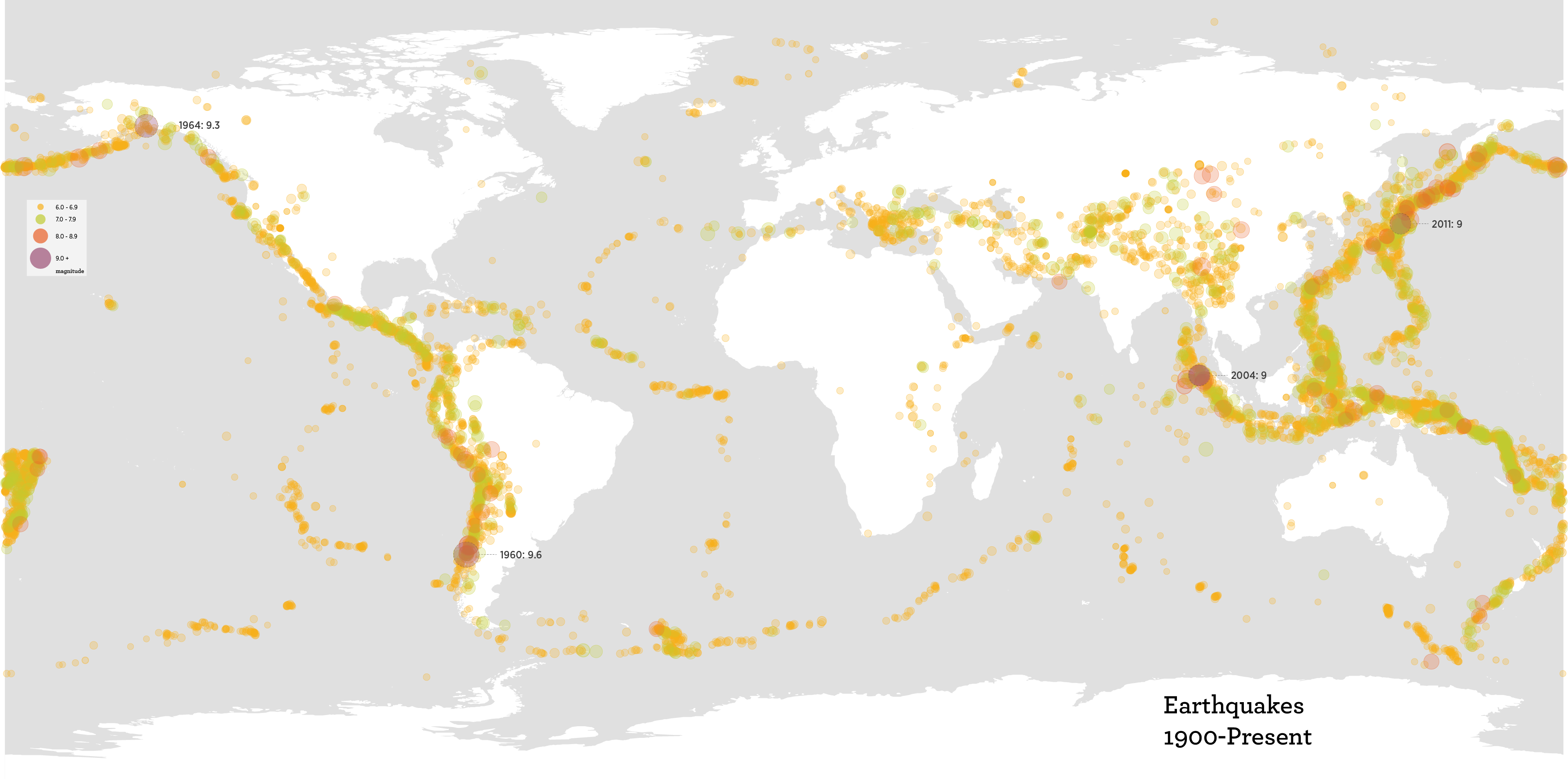 Earthquakes Visualized by Magnitude - image 3 - student project