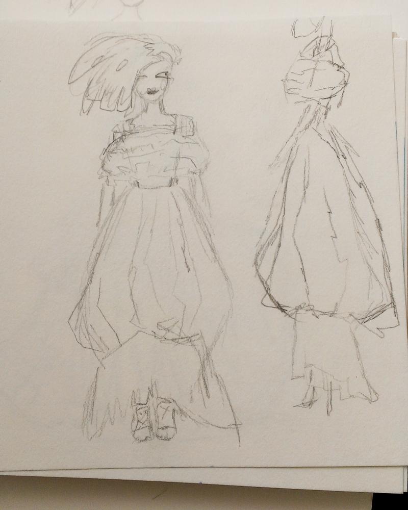 SKETCH - 3/18 - kooky pleats and volume and shapes - image 2 - student project