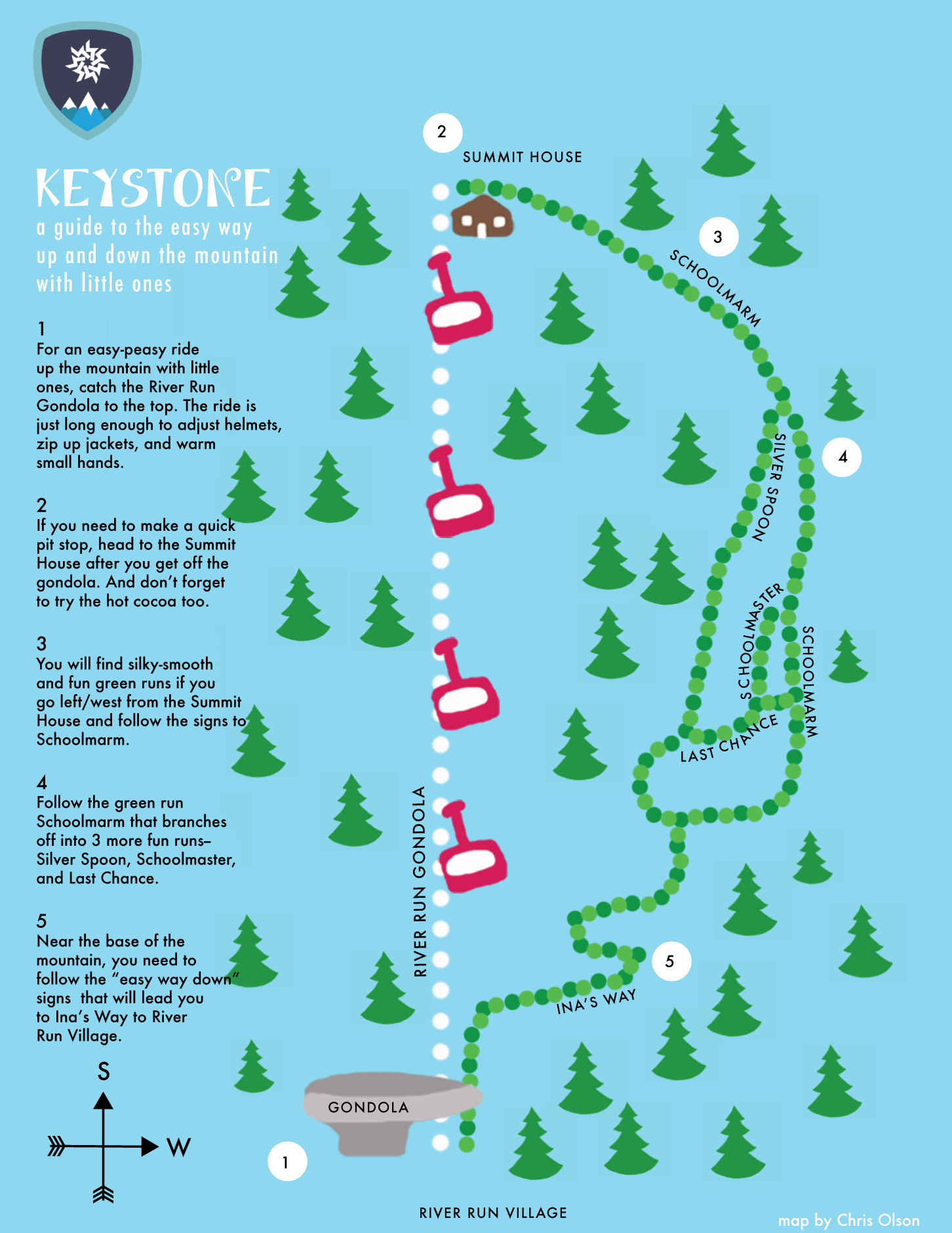 Keystone Map: Guide to the easy way up and down the mountain with little ones - image 1 - student project
