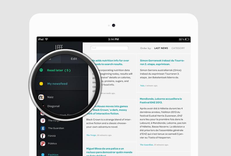 LEEE iPad RSS Reader - image 6 - student project