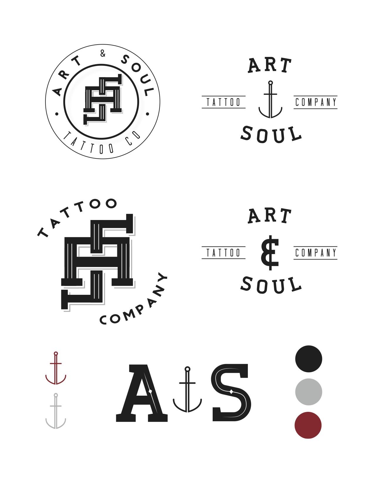 Art & Soul Tattoo Company Logos - image 3 - student project