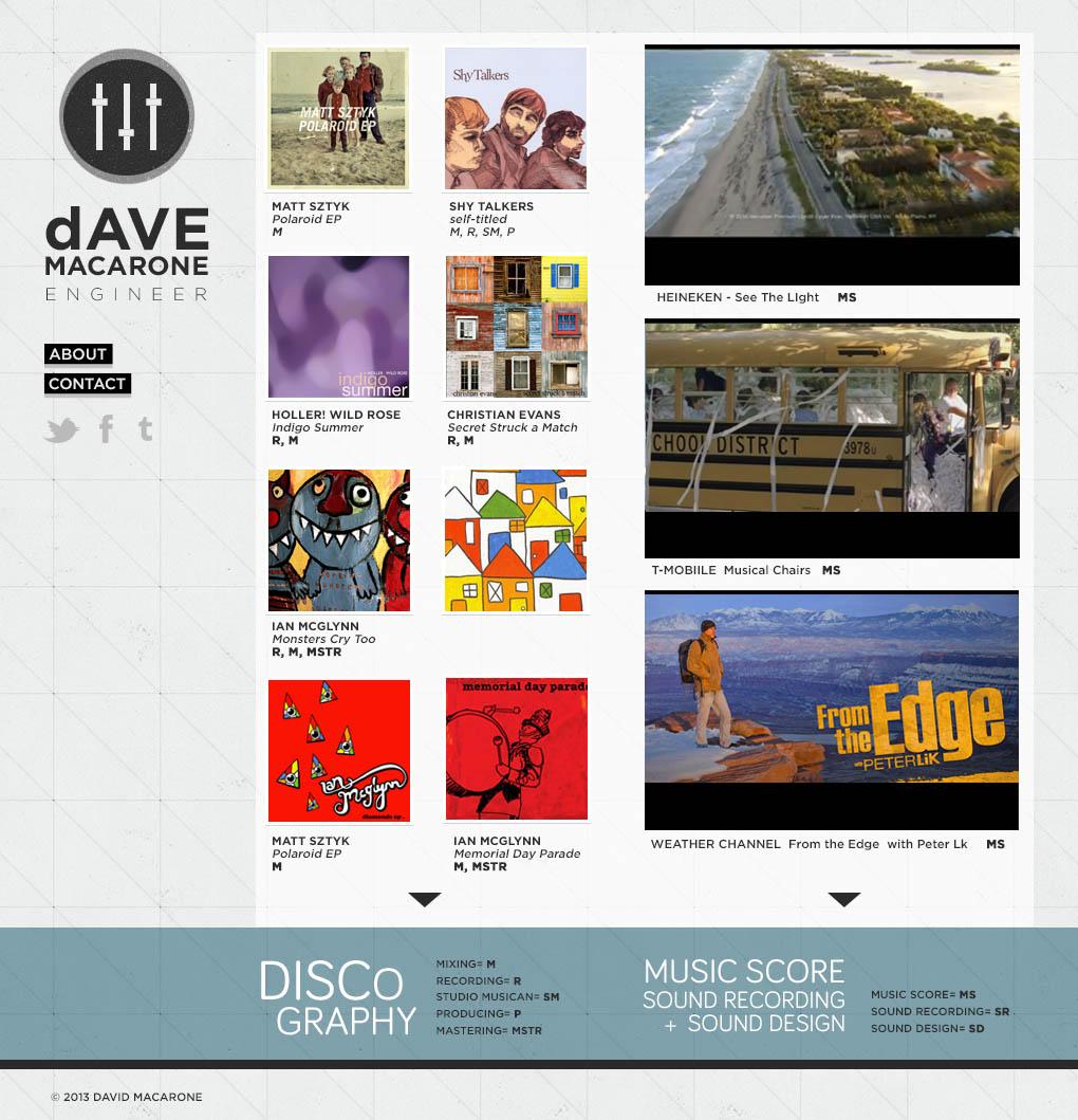 UPDATED: A Recording Engineer's Website - image 2 - student project