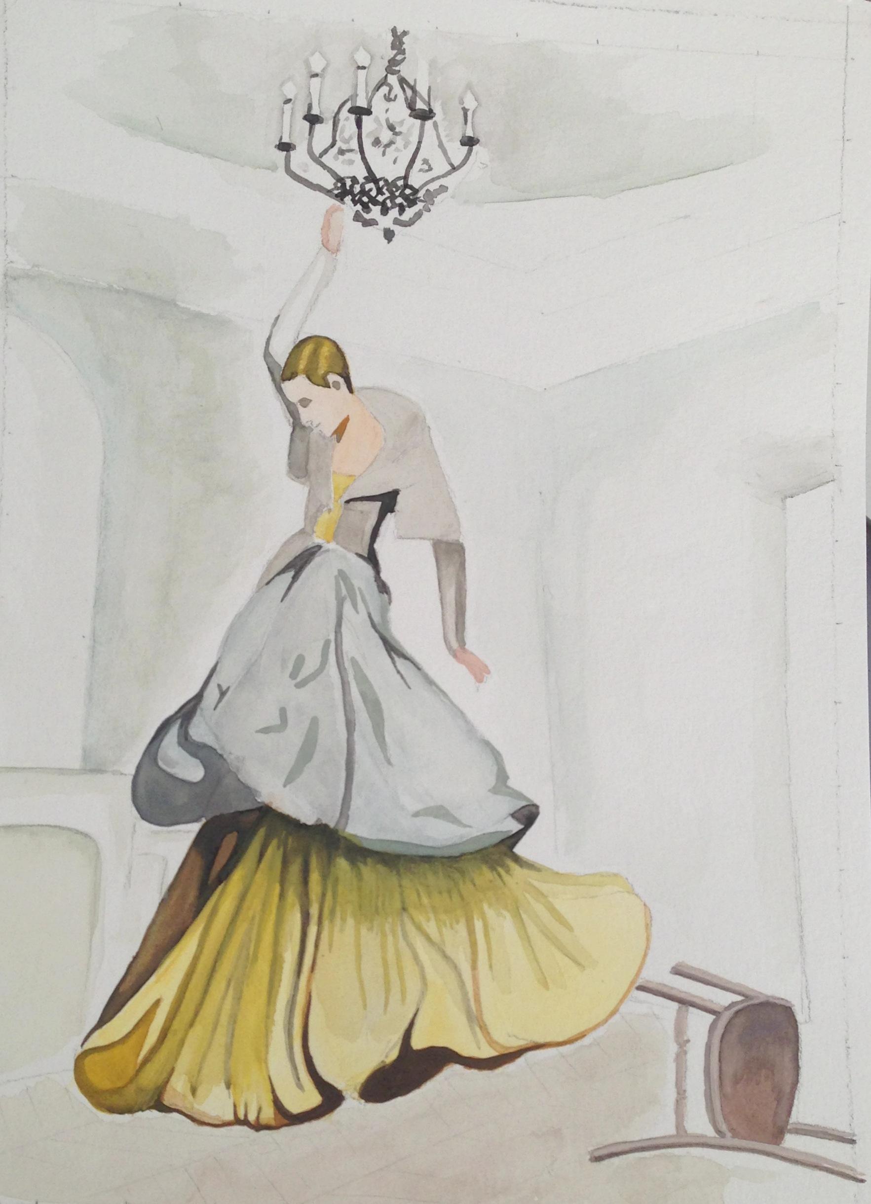 WATERCOLOR,SKETCH: High-Fashion Fantasy - image 1 - student project