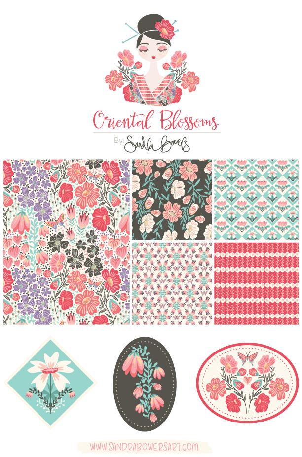 Oriental Blossoms Surface Design - Patterns Collection - image 2 - student project