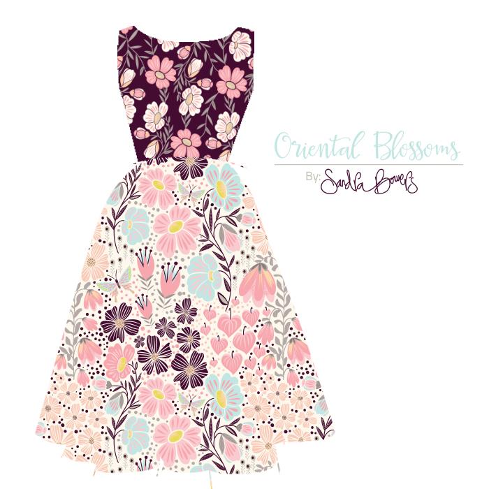Oriental Blossoms Surface Design - Patterns Collection - image 9 - student project