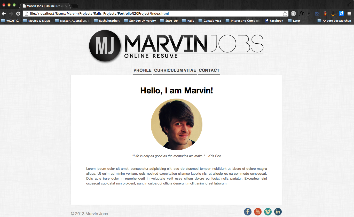 Online Resume | Marvin Jobs - image 2 - student project