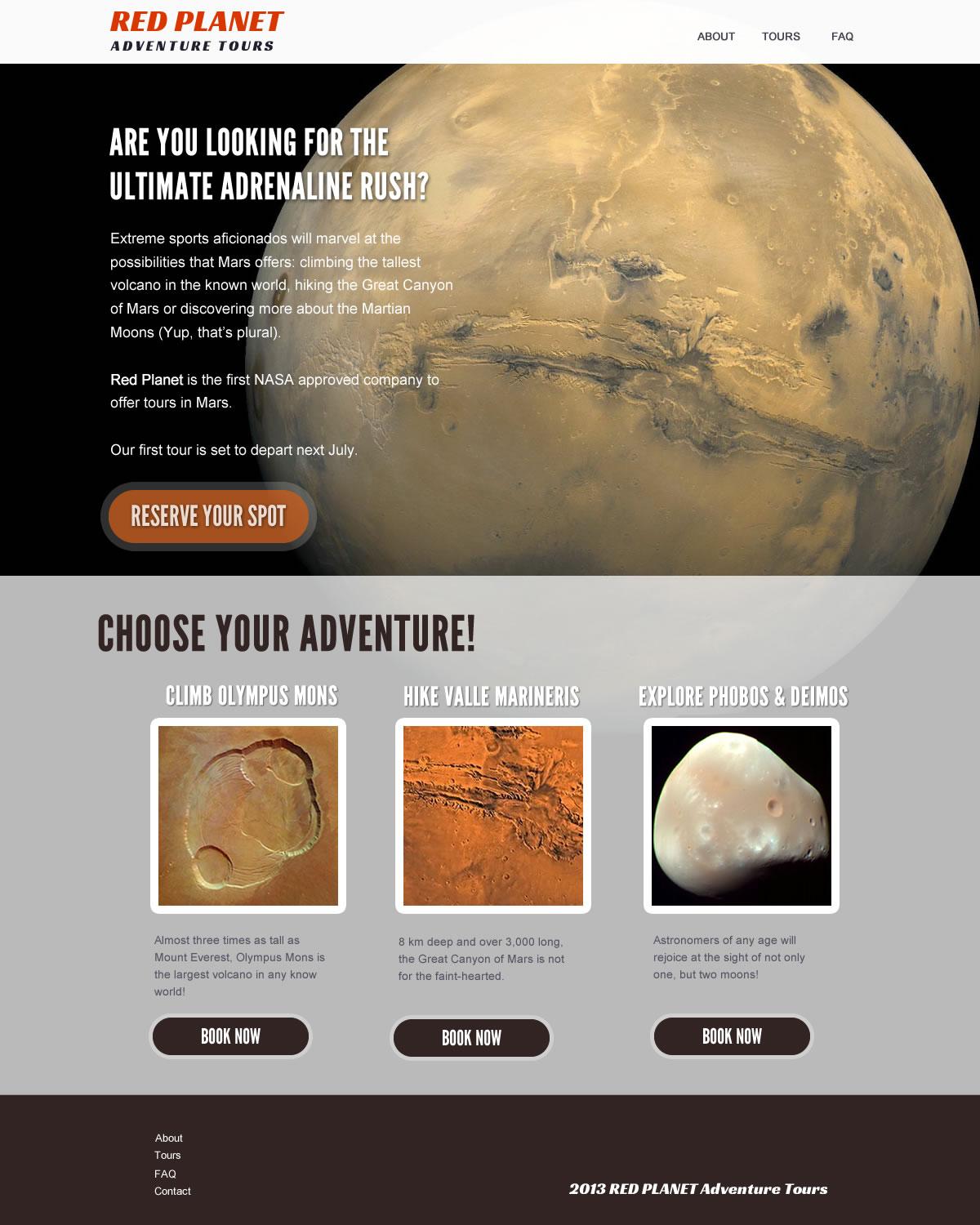 Red Planet Adventures Tours - image 1 - student project