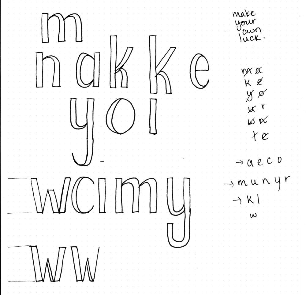 Make Your Own Luck Letterform Study - image 3 - student project