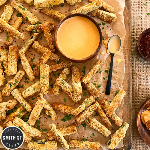 Zucchini Fries with Sriracha Mayo