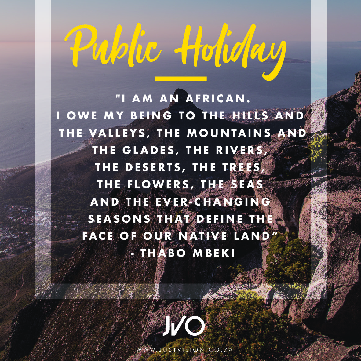 Today we celebrate Freedom Day. &quot;I am an African. I owe my