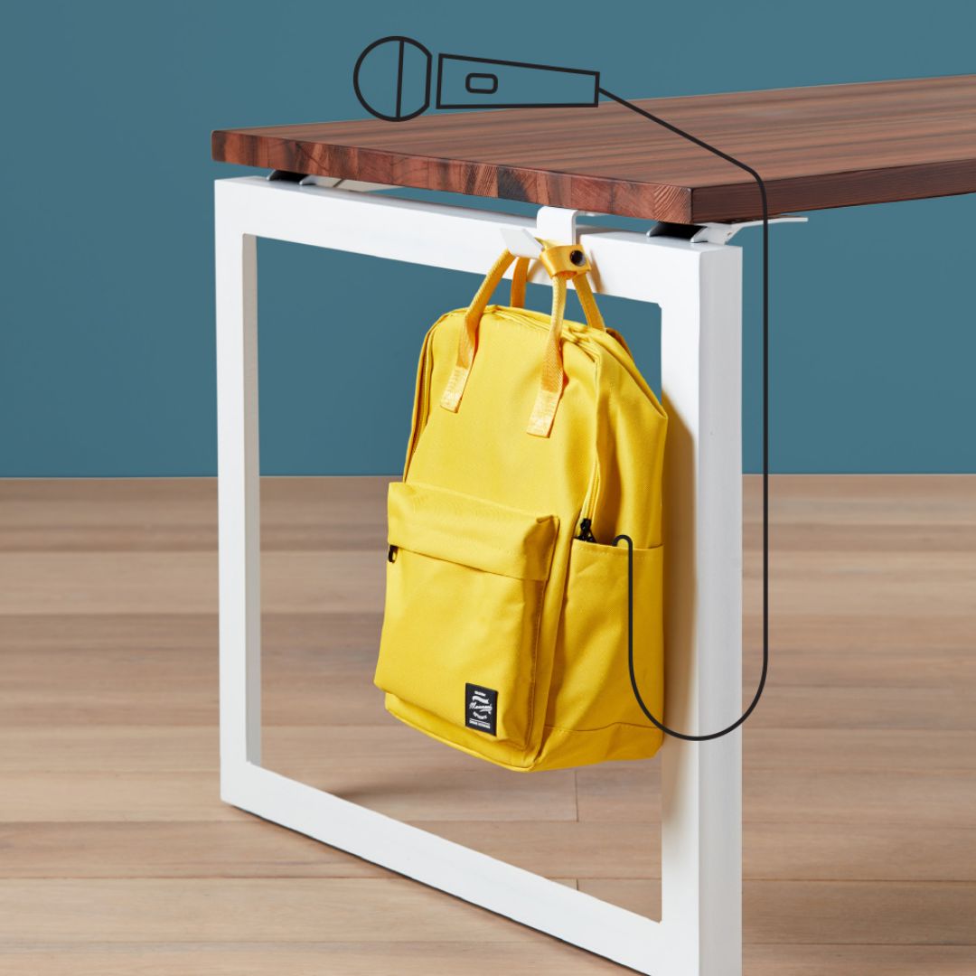 Hook it up! Our sleek and sturdy Byrd desk hooks give everyone a place
