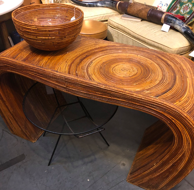 Stunning Mid Century Gabriella Crespi Italian Carved Pencil Bamboo Console Table From Ny Matching Side Table If Interested Table Side Table Entryway Tables