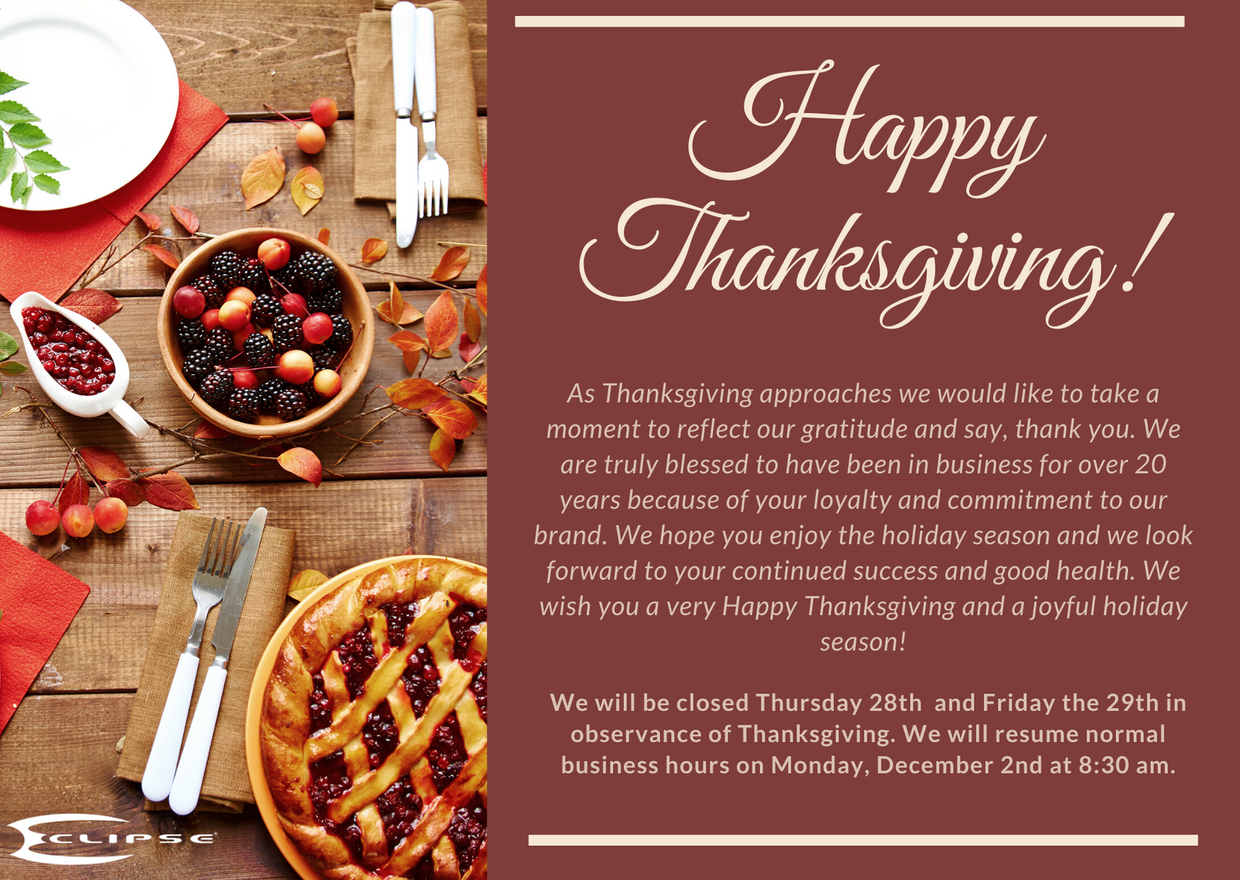 As Thanksgiving Approaches We Would Like To Take A Moment To Reflect Our Gratitude And Say Thank You We Hope You E In This Moment Holiday Season Thanksgiving