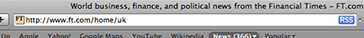 The RSS icon in Safari