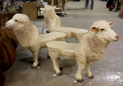 Life-Size Sheep Bench