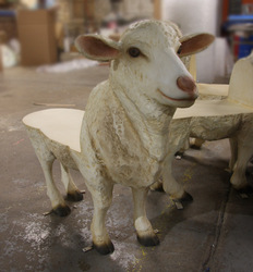 Life-Size Sheep Bench