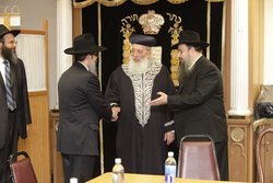Chief Rabbi Amar, Director of Chabad instituitions in Illinois, Rabbi Daniel Moscowitz, Director of Chabad in Downtown Chicago, Rabbi Meir Chai Benhiyoun