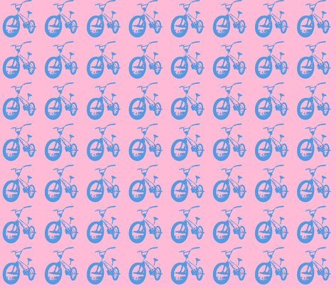Pink BMX Bikes fabric by sewbettie on Spoonflower - custom fabric