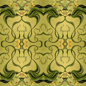 Mermaid in Sepia and green